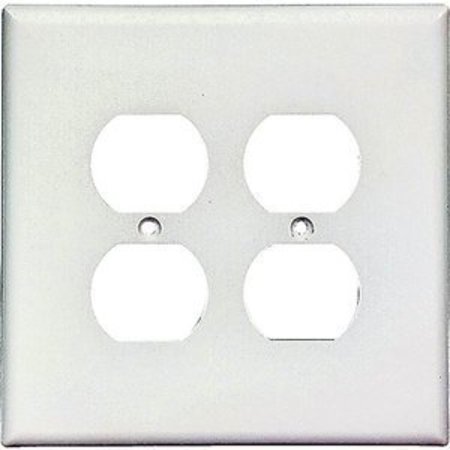 EATON WIRING DEVICES Wall Plate 2Gng Dplx Recpt Wht 2750W-BOX